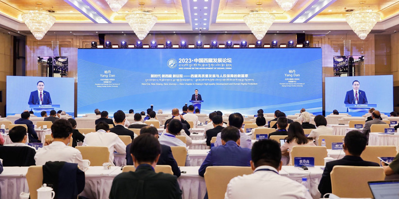 Yang Dan speaks at 2023 Forum on Development of Xizang, China
